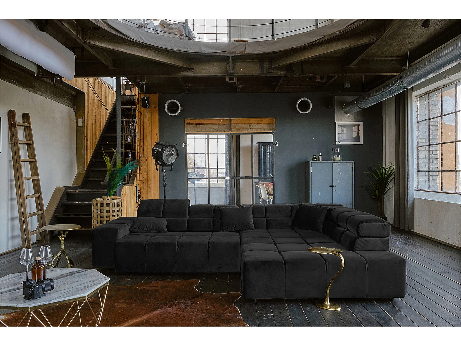 Canapé - Noir Velours - NEVADA