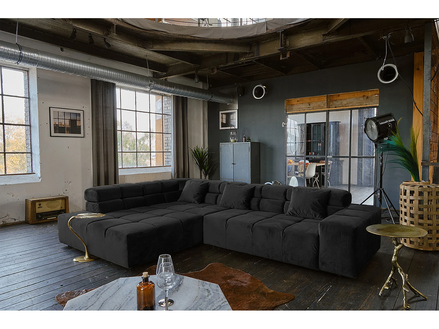 canapé - Noir Velours - NEVADA