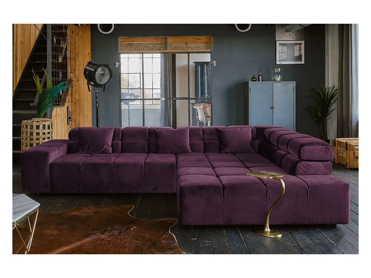 Ecksofa - Violett Velvet - NEVADA