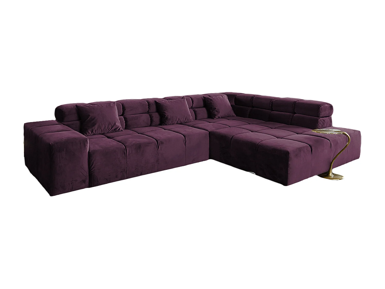Canapé d'angle - Violette Velours - NEVADA