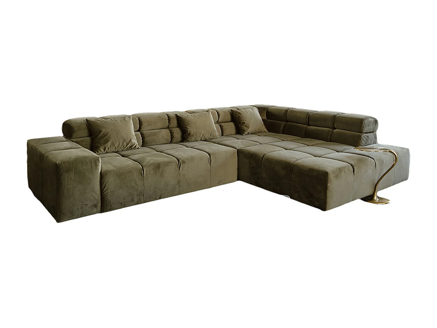 Ecksofa - Hellgrün Velvet - NEVADA