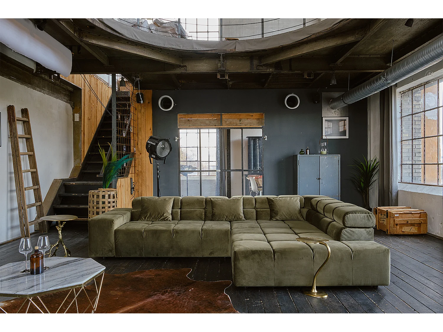 Ecksofa - Hellgrün Velvet - NEVADA