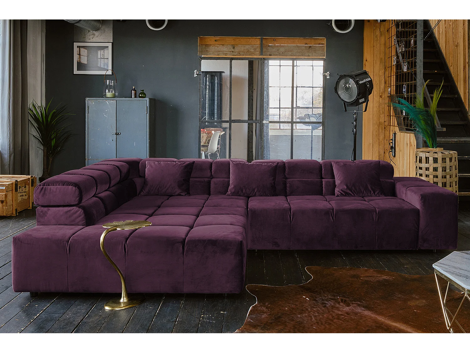 Ecksofa - Violett Velvet - NEVADA
