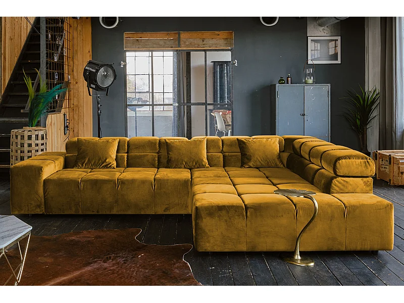 Ecksofa - Gelb Velvet - NEVADA