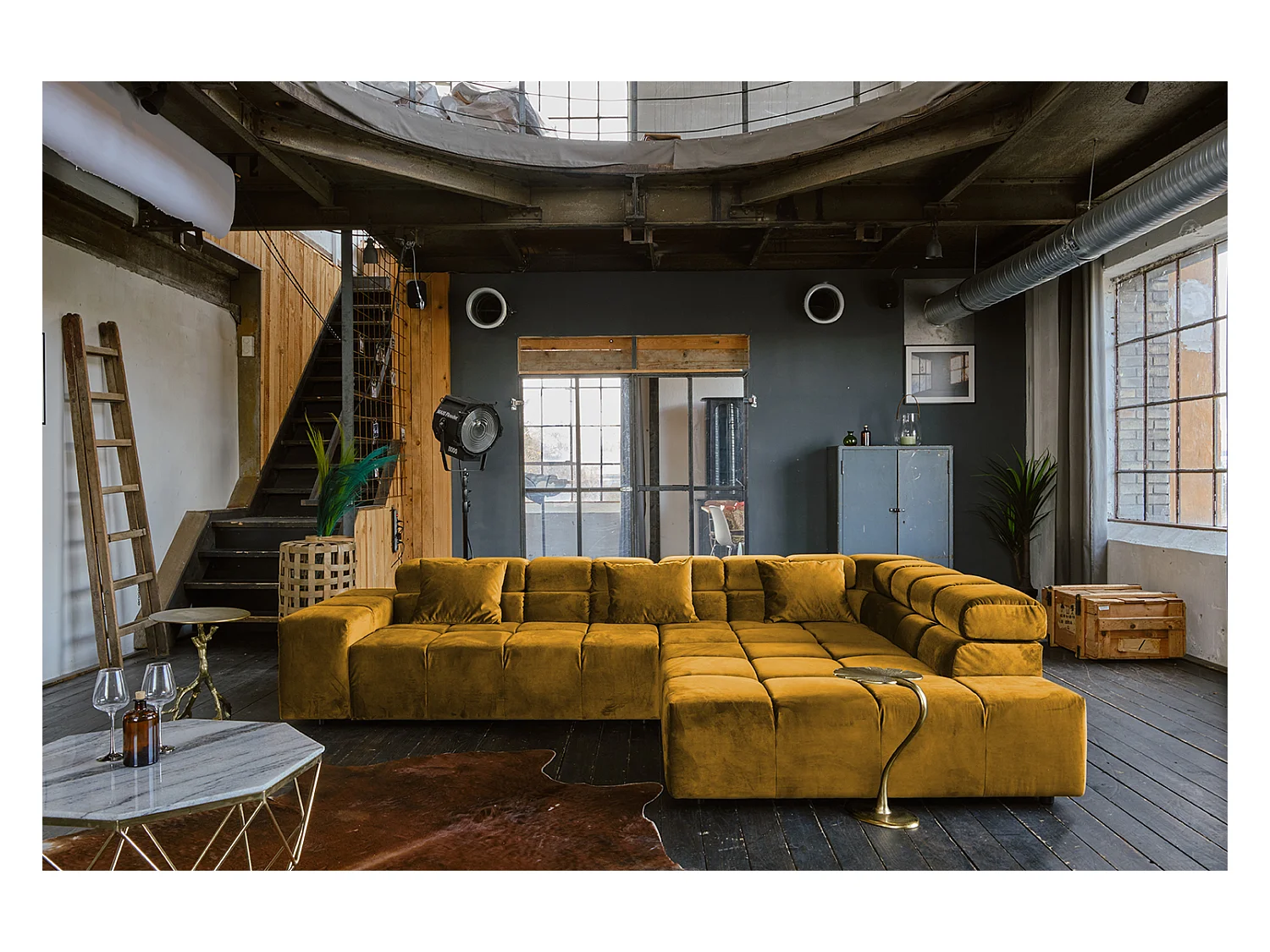 Hoekbank - Geel Fluweel - NEVADA