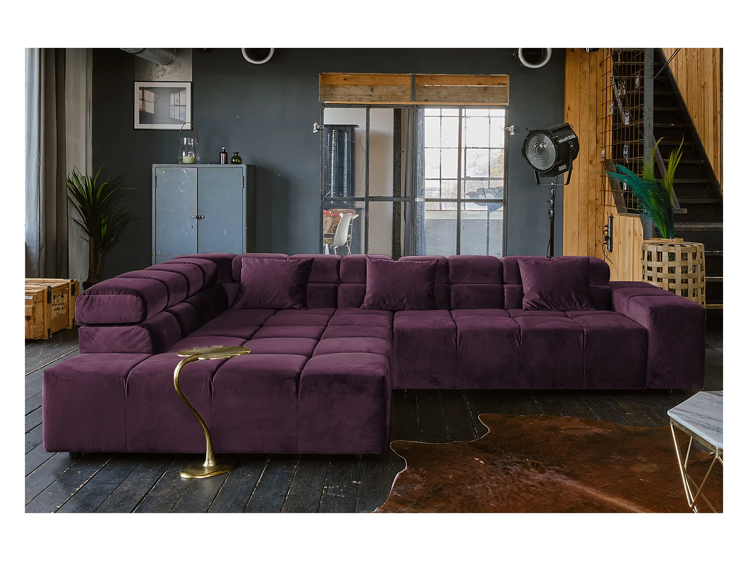 Ecksofa - Violett Velvet - NEVADA