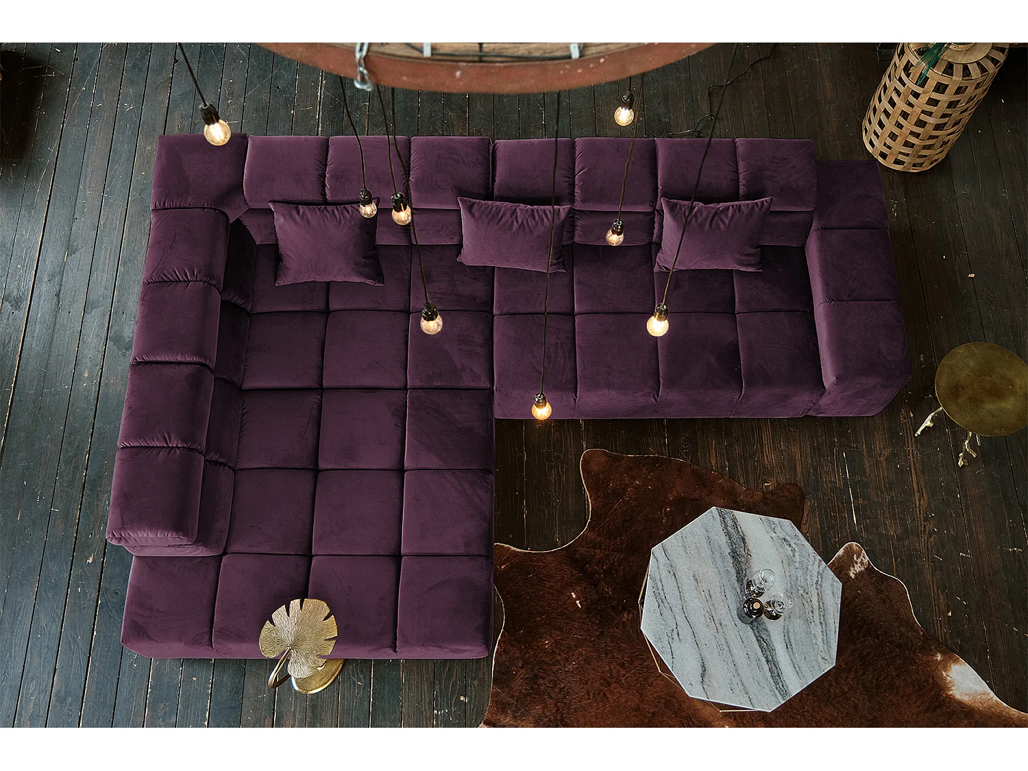 Ecksofa - Violett Velvet - NEVADA
