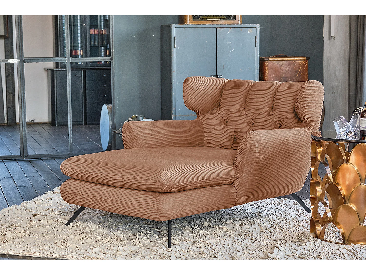 XXL Sessel - Braun Cord - CHARME