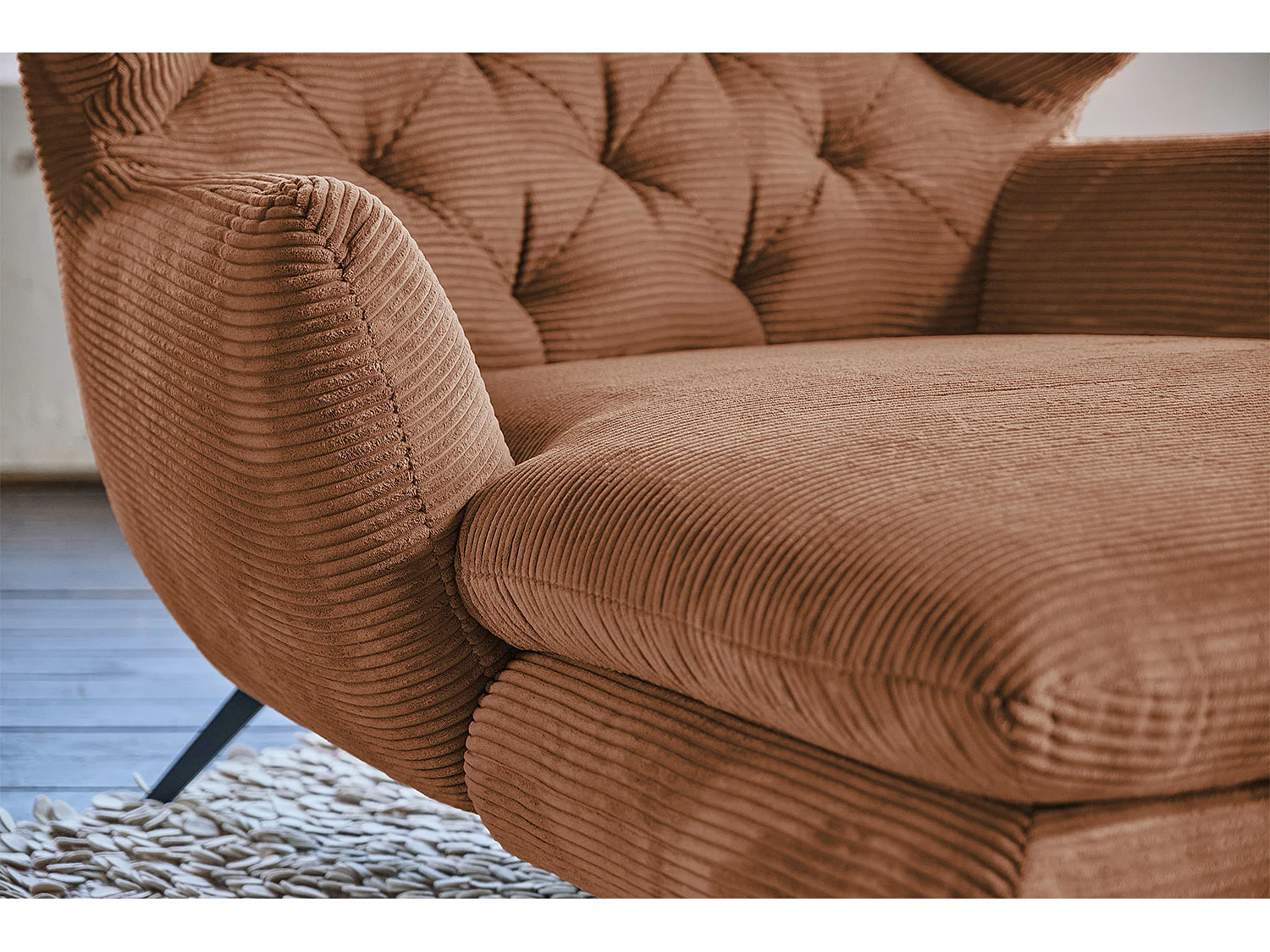 XXL Sessel - Braun Cord - CHARME