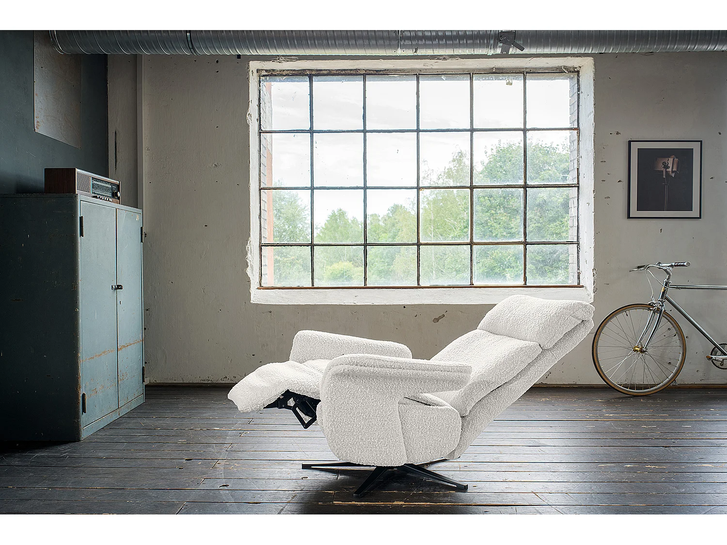 Relaxsessel - Hellgrau Webstoff - NAMA