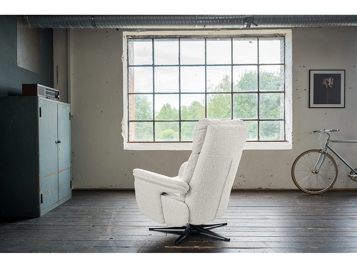 Relaxsessel - Hellgrau Webstoff - NAMA