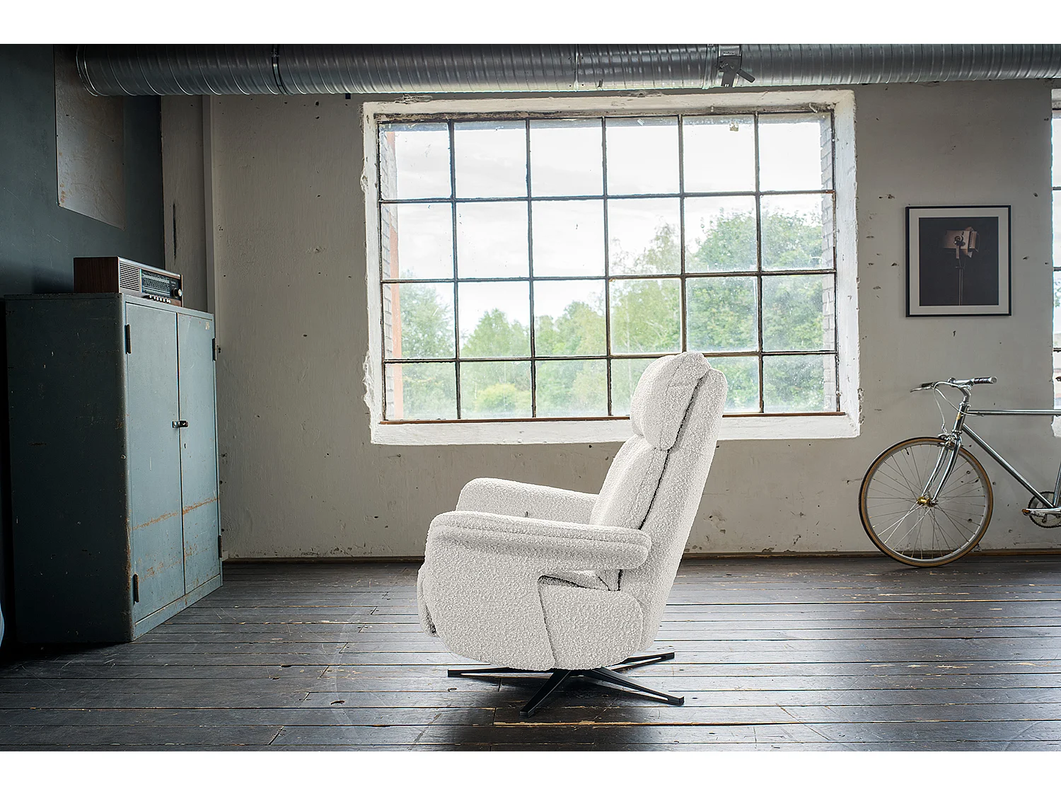 Relaxsessel - Hellgrau Webstoff - NAMA