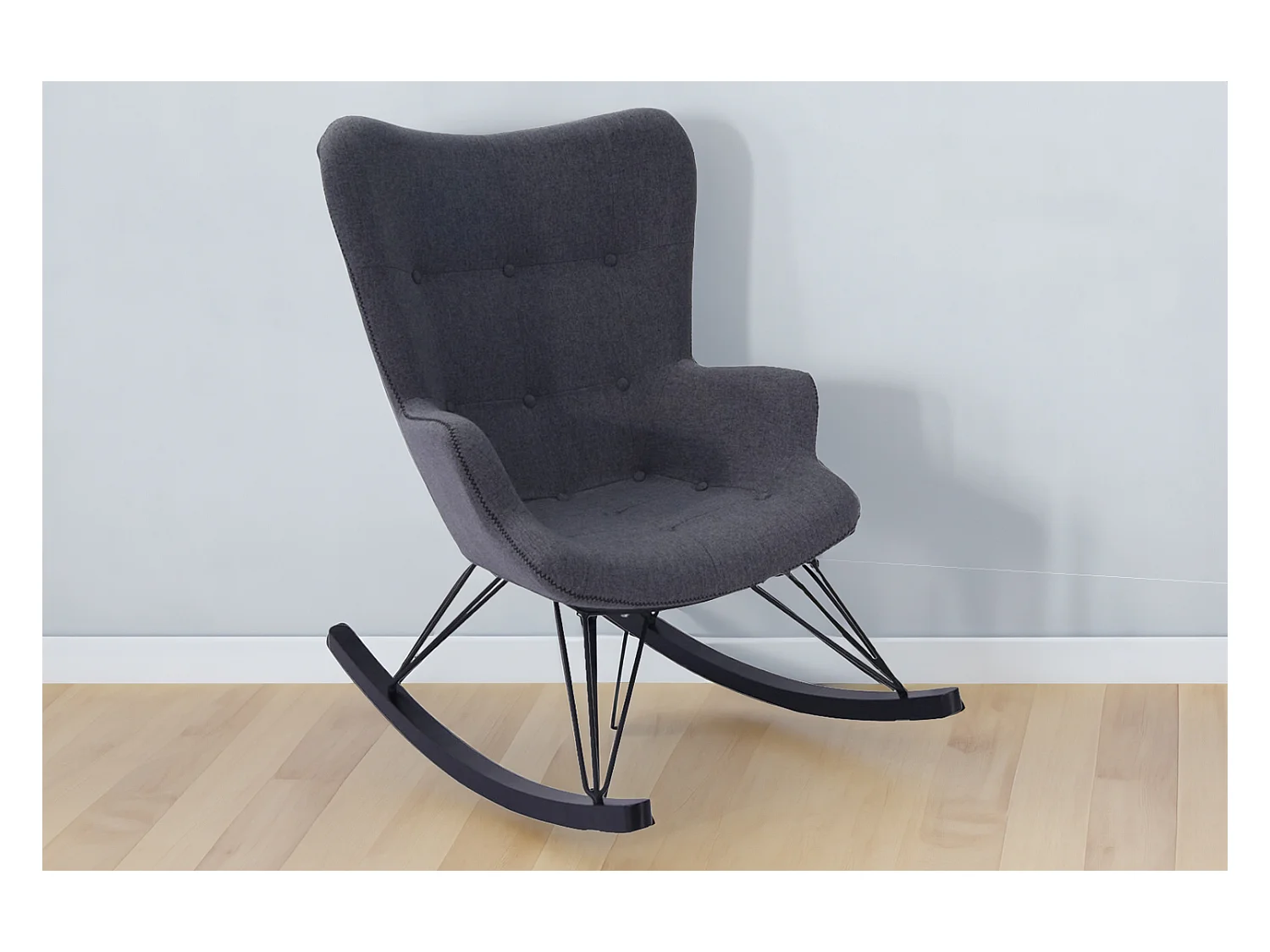 Fauteuil - Gris tissu tissé - FREDY