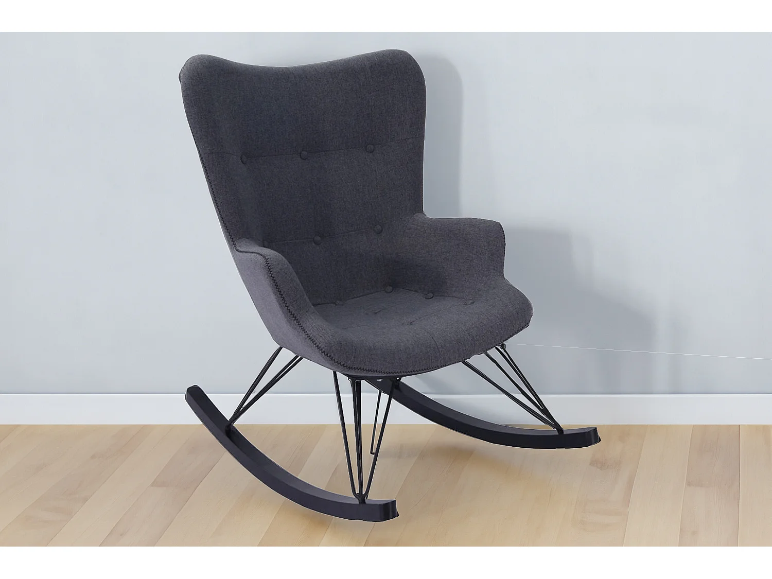 Fauteuil - Gris tissu tissé - FREDY