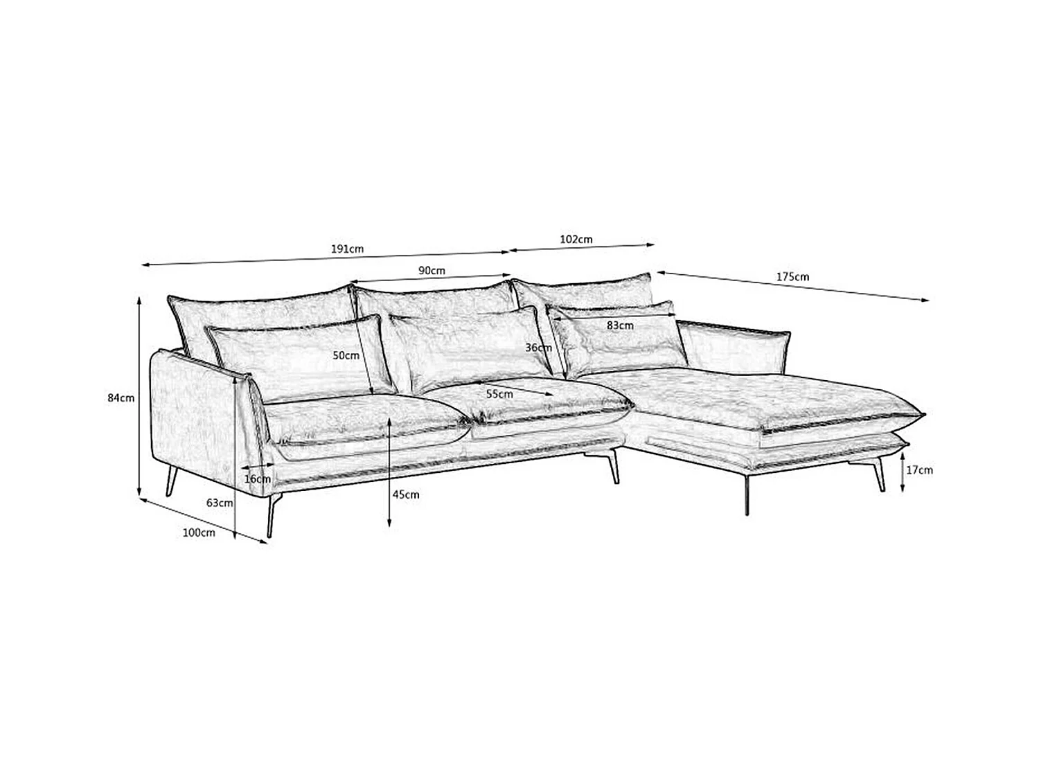 Ecksofa - Braun Velvet - SKYE