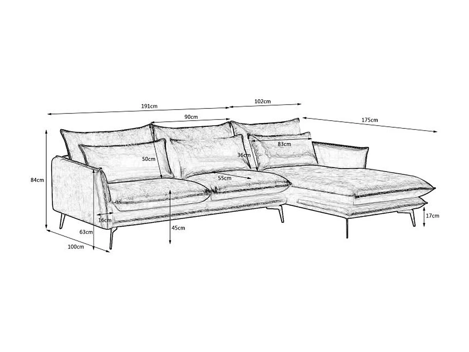 Ecksofa - Braun Velvet - SKYE