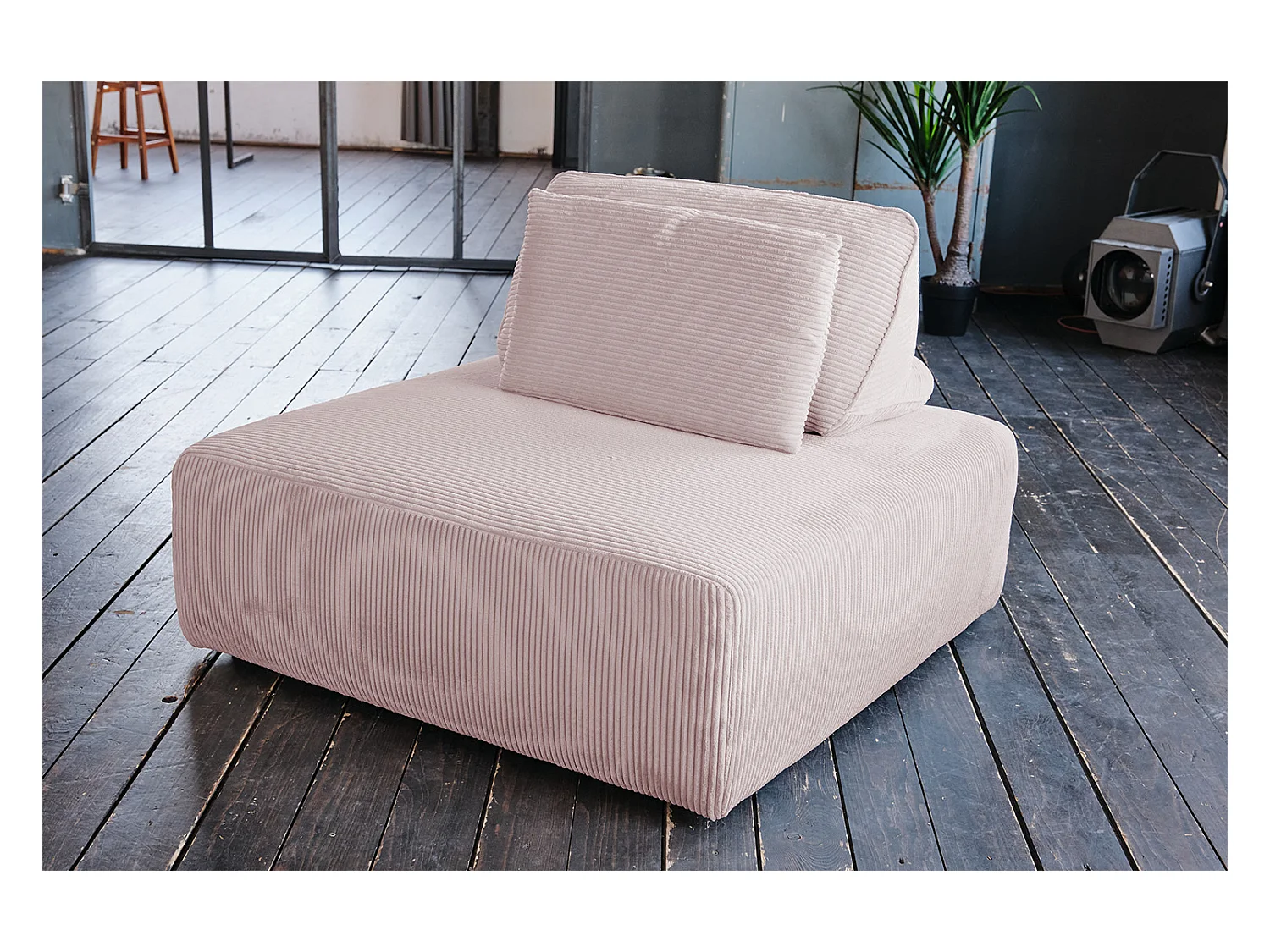 Pouf - Rose Velours côtelé - WIOLO SOFT
