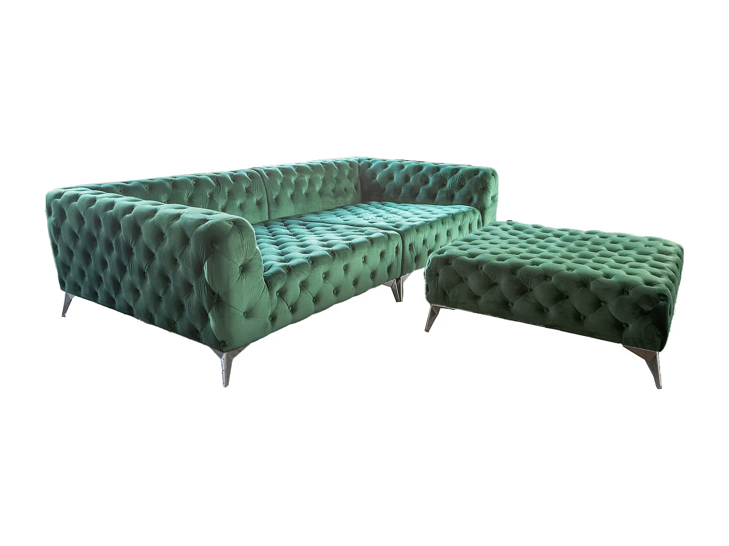 Sofá - verde oscuro terciopelo - NARLA