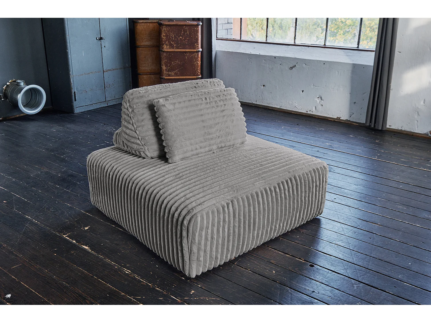 Pouf - Grigio Velluto a coste - WIOLO SOFT