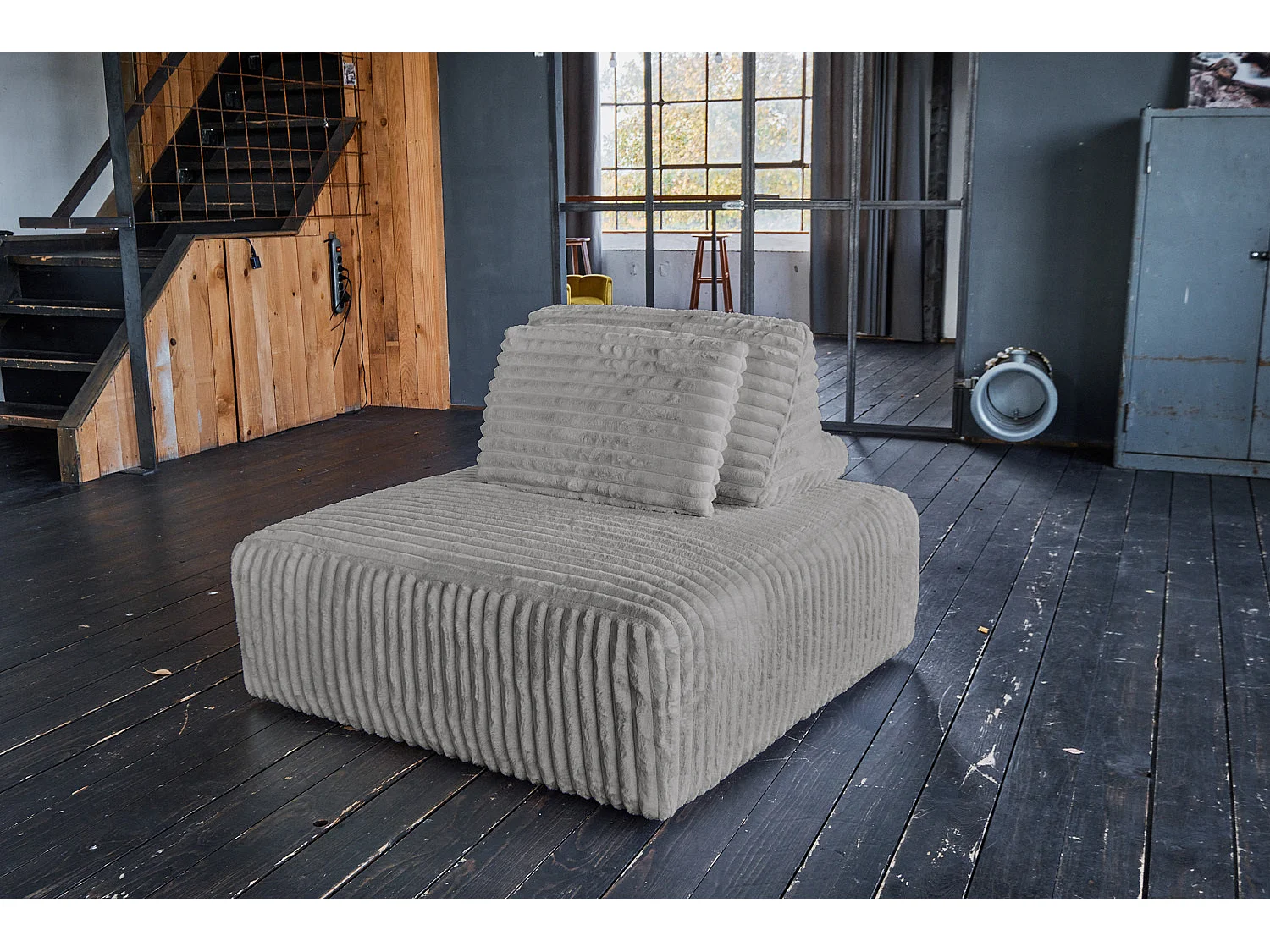 Pouf - Grigio Velluto a coste - WIOLO SOFT