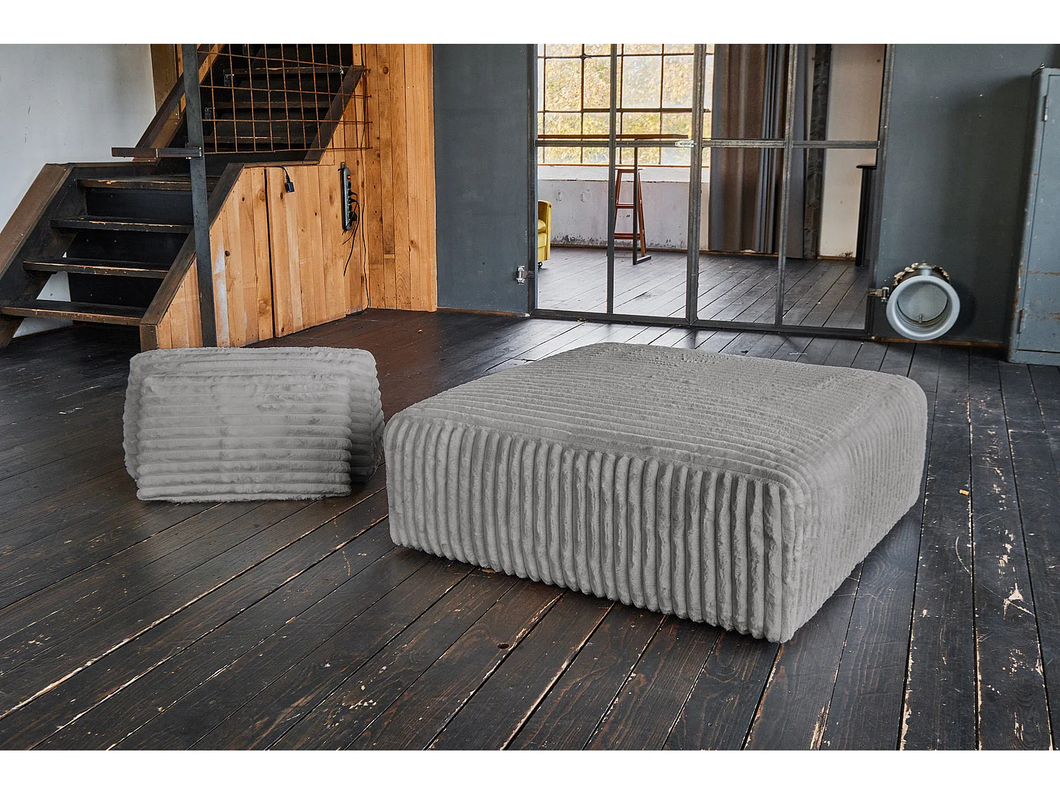 Pouf - Grigio Velluto a coste - WIOLO SOFT