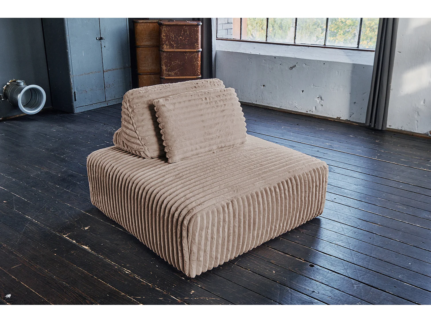 Hocker - Taupe Cord - WIOLO SOFT