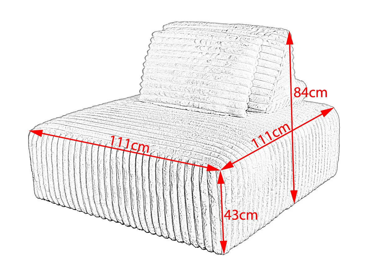 Hocker - Taupe Cord - WIOLO SOFT