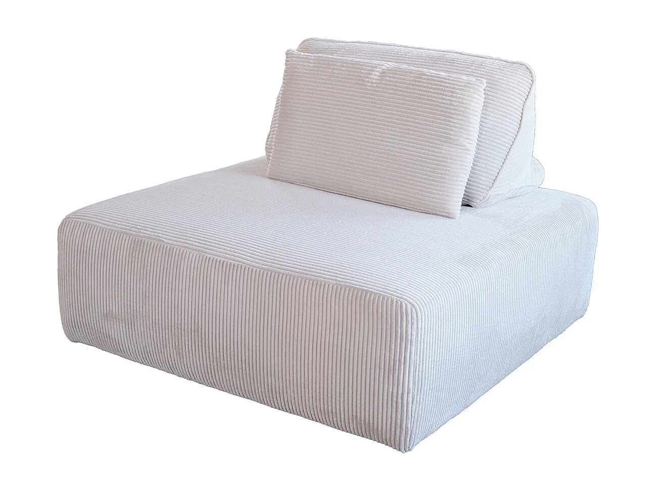 Pouf - gris clair Velours côtelé - WIOLO SOFT