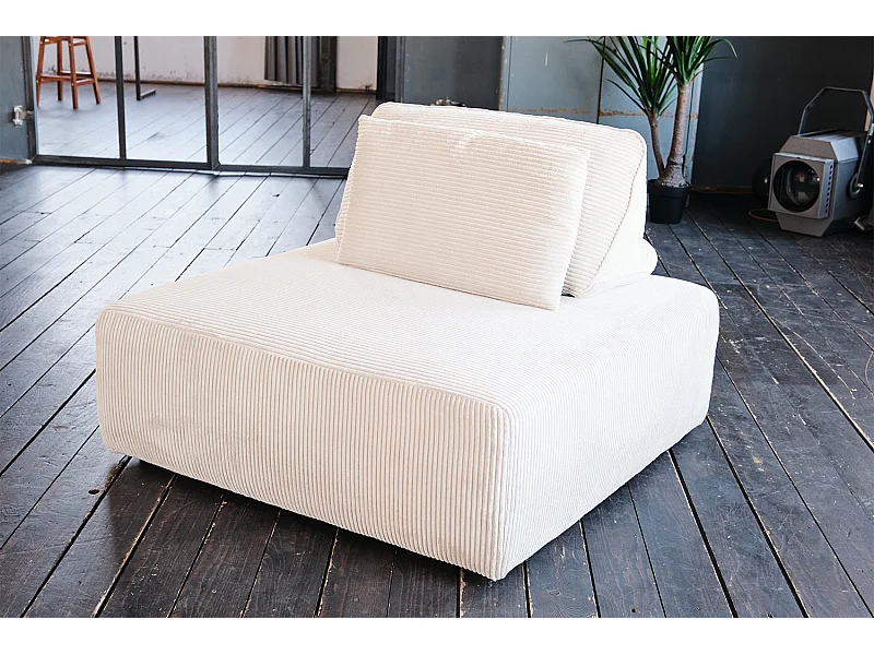 Hocker - Cremeweiß Cord - WIOLO SOFT