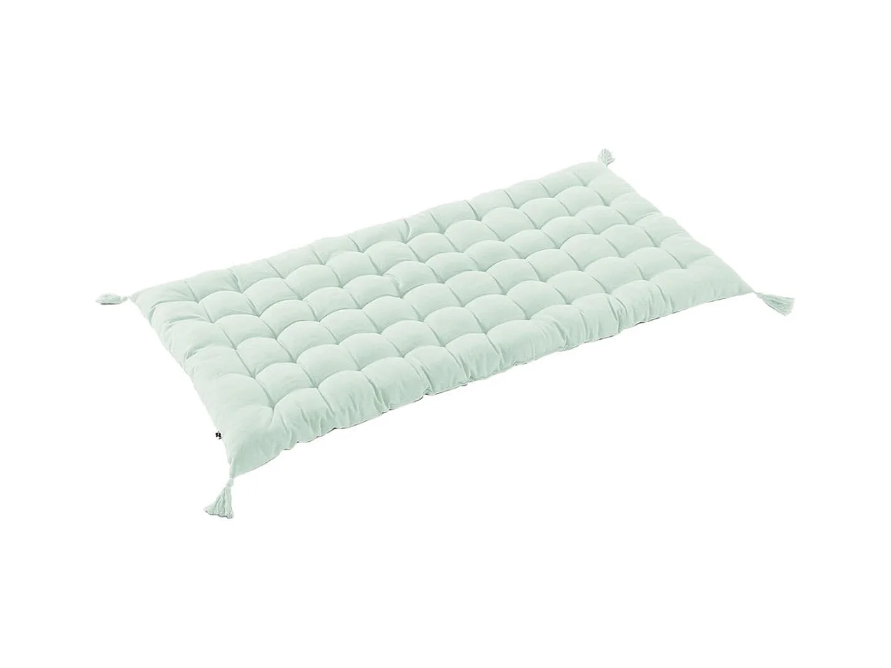SOPHIE - Matelas de Sol avec pompons 60x120cm Coton Coloris Menthe