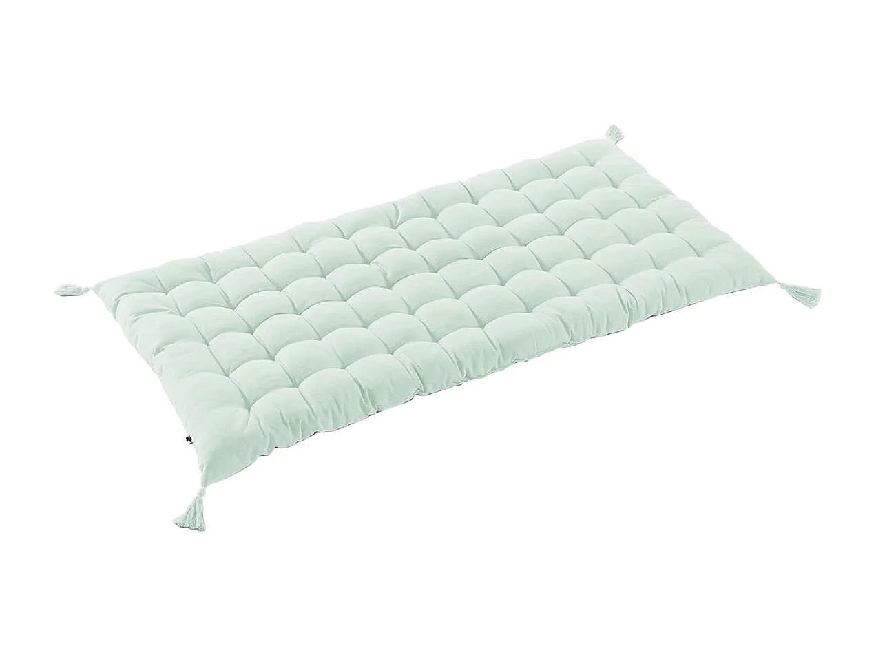SOPHIE - Matelas de Sol avec pompons 60x120cm Coton Coloris Menthe