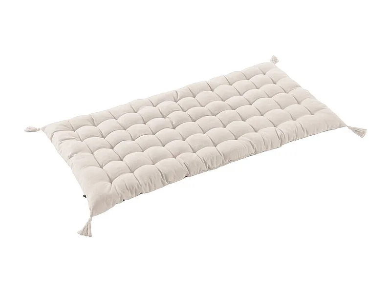 SOPHIE - Matelas de Sol avec pompons 60x120cm Coton Coloris Grège