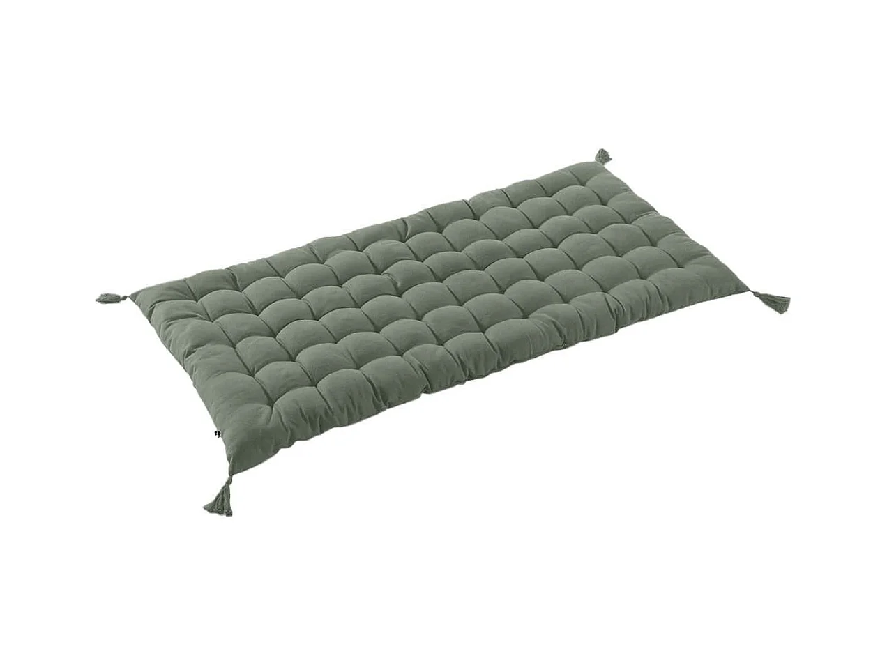 SOPHIE - Matelas de Sol avec pompons 60x120cm Coton Coloris Romarin