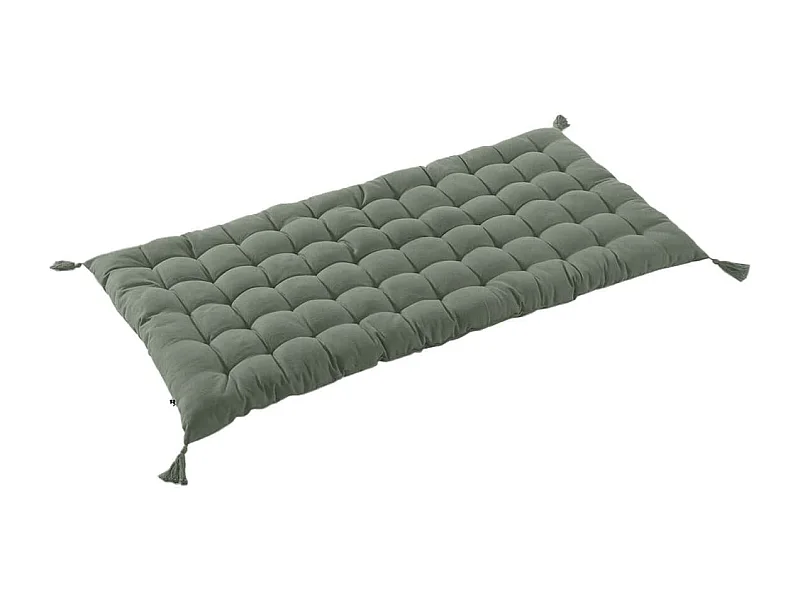 SOPHIE - Matelas de Sol avec pompons 60x120cm Coton Coloris Romarin