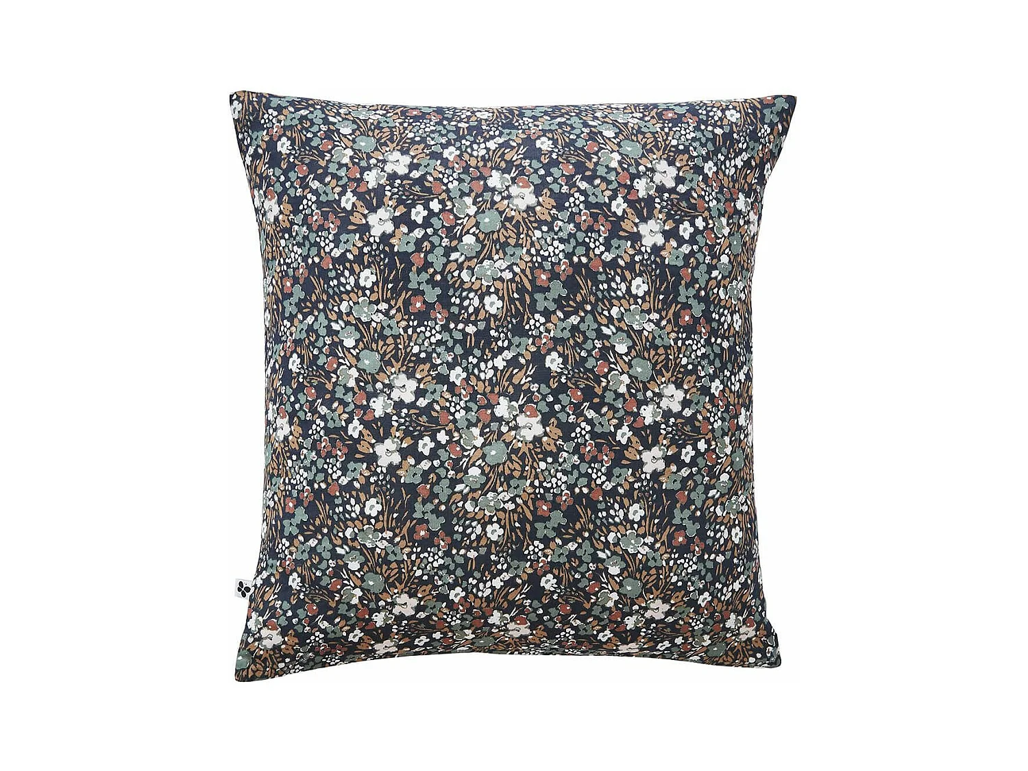 ADONIS BLUE - Taie d'Oreiller 60x60cm Gaze de Coton Coloris Bleu Motifs Fleurs