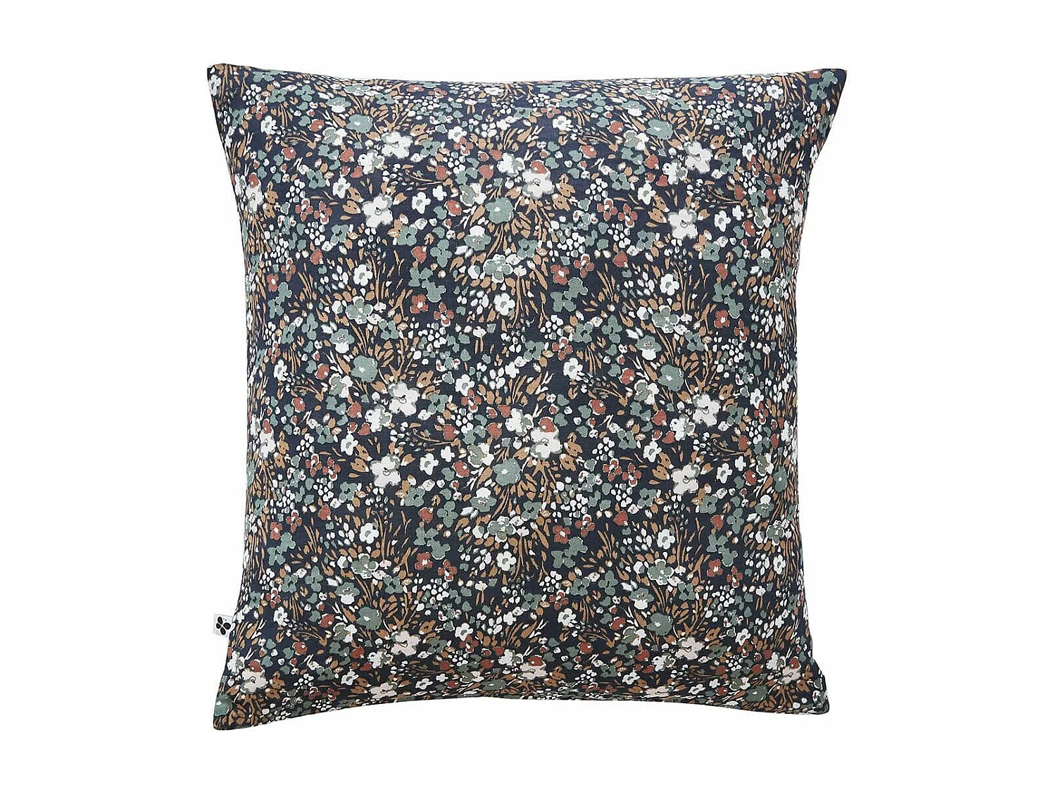 ADONIS BLUE - Taie d'Oreiller 60x60cm Gaze de Coton Coloris Bleu Motifs Fleurs