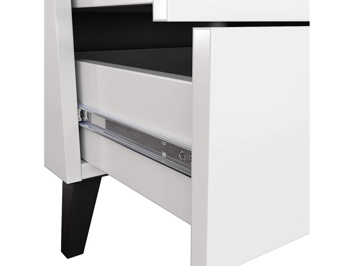 MOBI Dressoir K-05 Wit-Zwart met 5 Laden en Mat Afwerking
