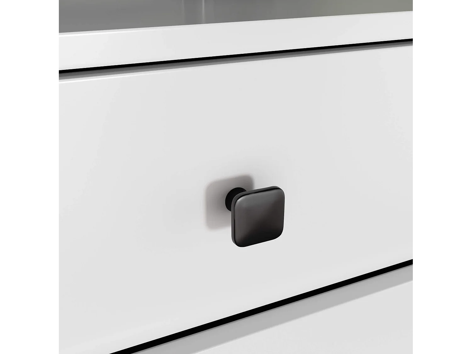 MOBI Dressoir K-05 Wit-Zwart met 5 Laden en Mat Afwerking