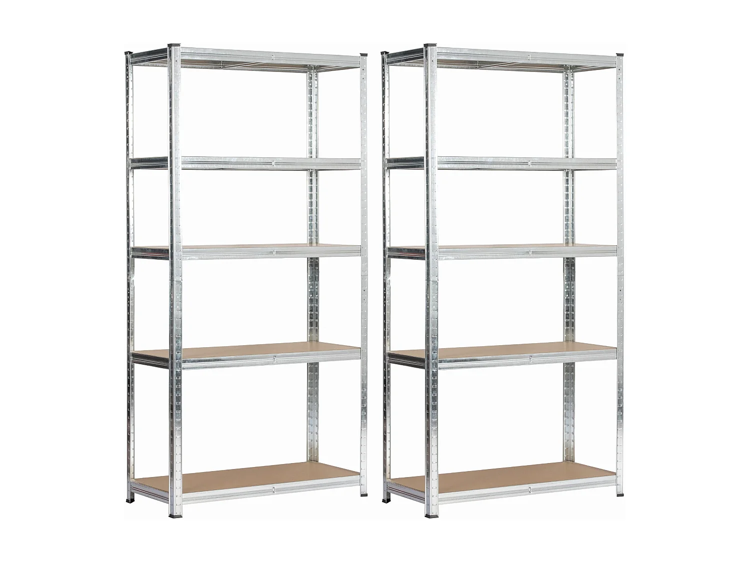 Lot de 2 étagères modulables 80 cm acier galvanisé charge maximale 875kg - L80xP40xH180 cm