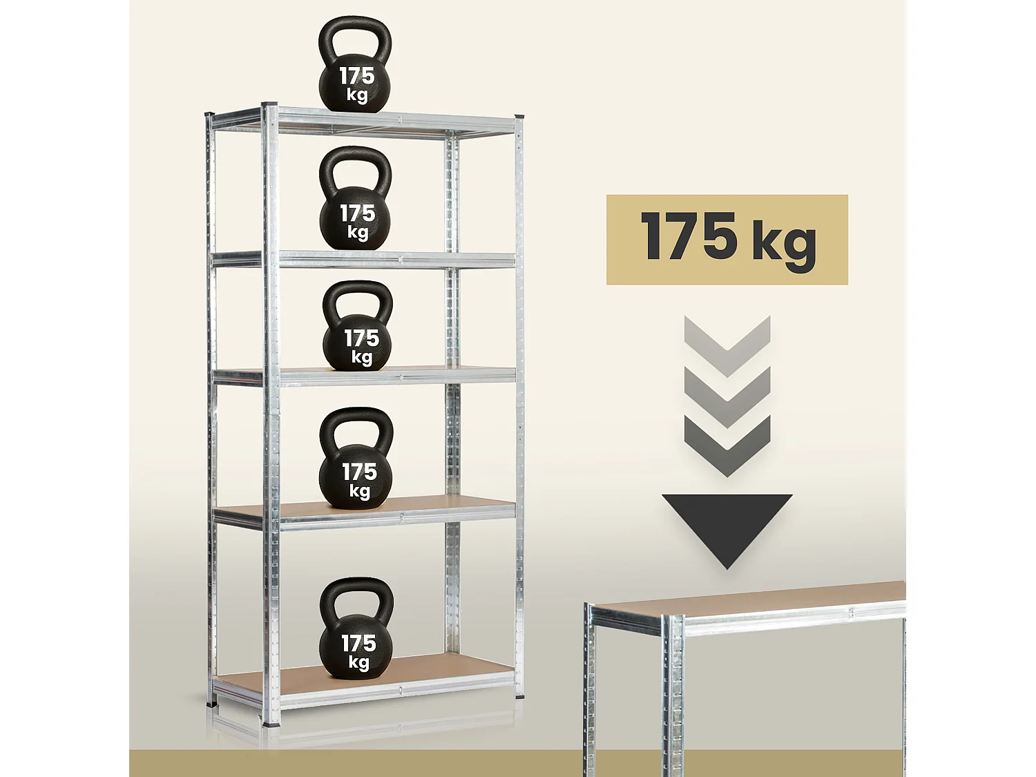 Lot de 2 étagères modulables 80 cm acier galvanisé charge maximale 875kg - L80xP40xH180 cm