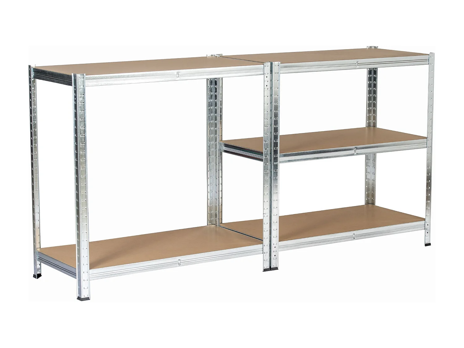 Lot de 2 étagères modulables 80 cm acier galvanisé charge maximale 875kg - L80xP40xH180 cm