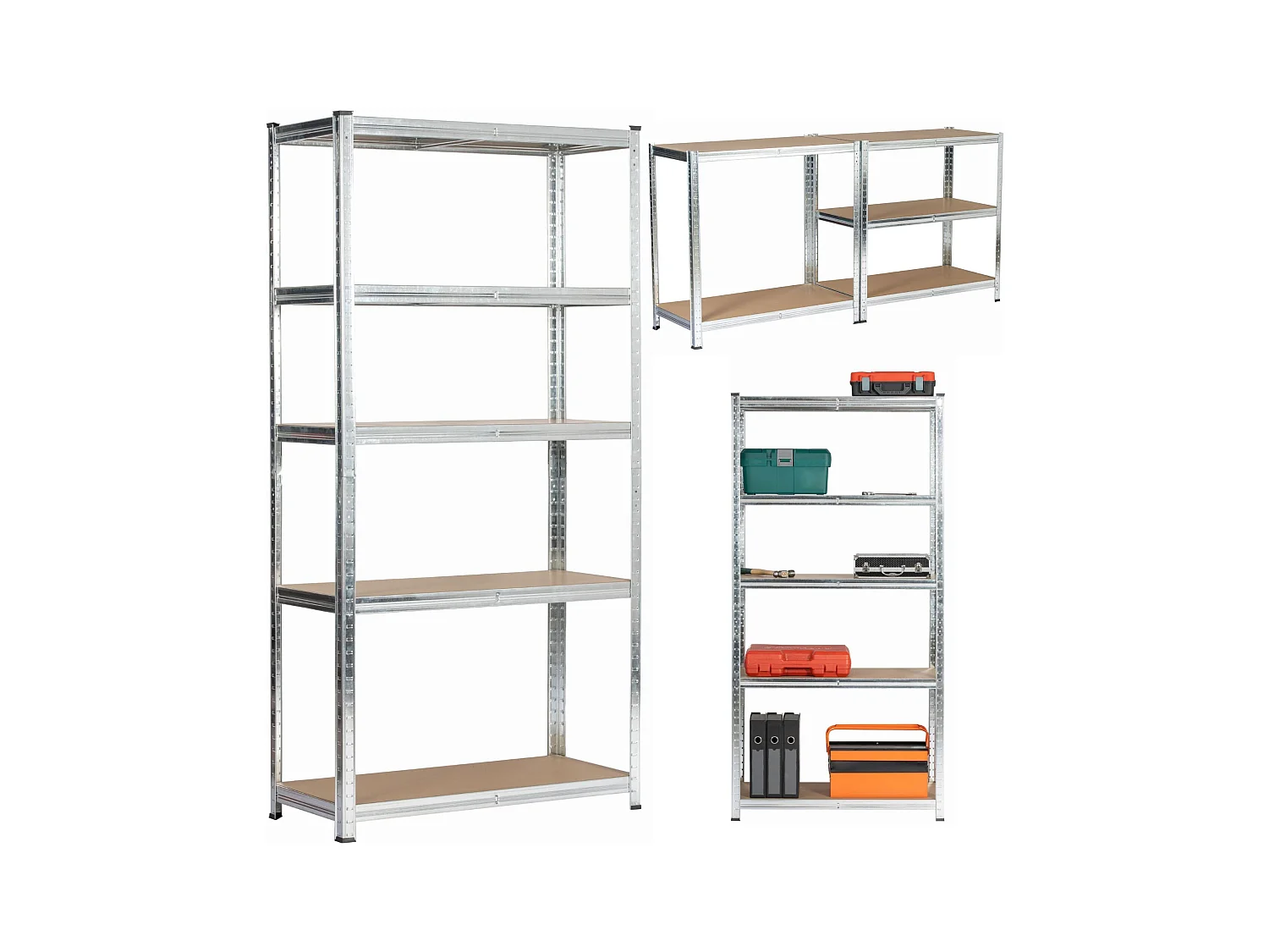 2x REGAŁ METALOWY 80x40x180 SREBRNY