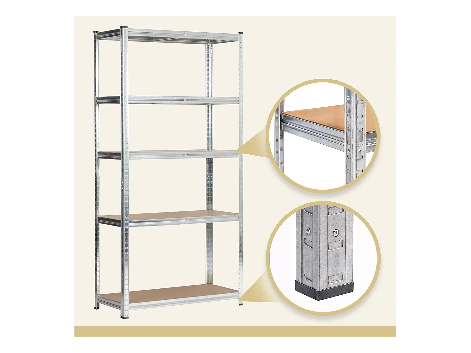 2x REGAŁ METALOWY 80x40x180 SREBRNY