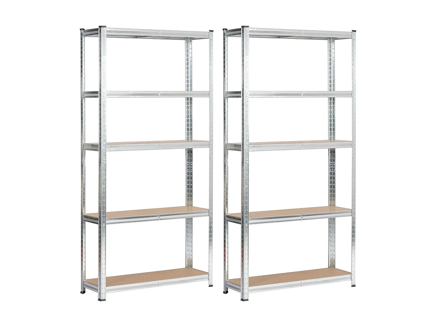 Dubbele Metalen Rekken 90x30x180 cm in Zilver – Staande Stalen/MDF Opbergrekken – 10 Planken – Zelfmontage – Max. 175 kg per Plank – Industriële Stijl