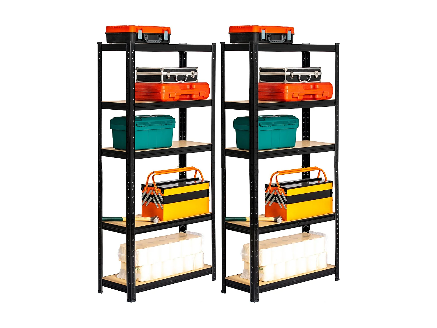 2x REGAŁ METALOWY 70x30x154 CZARNY