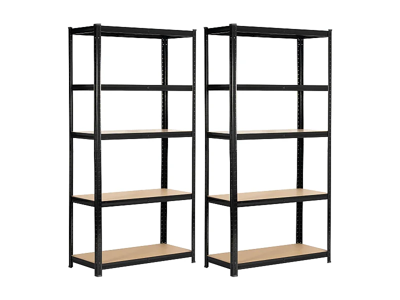 2er Set Schwerlastregal Schwarz 80 cm 10 Regalböden B80xH40xT180 cm