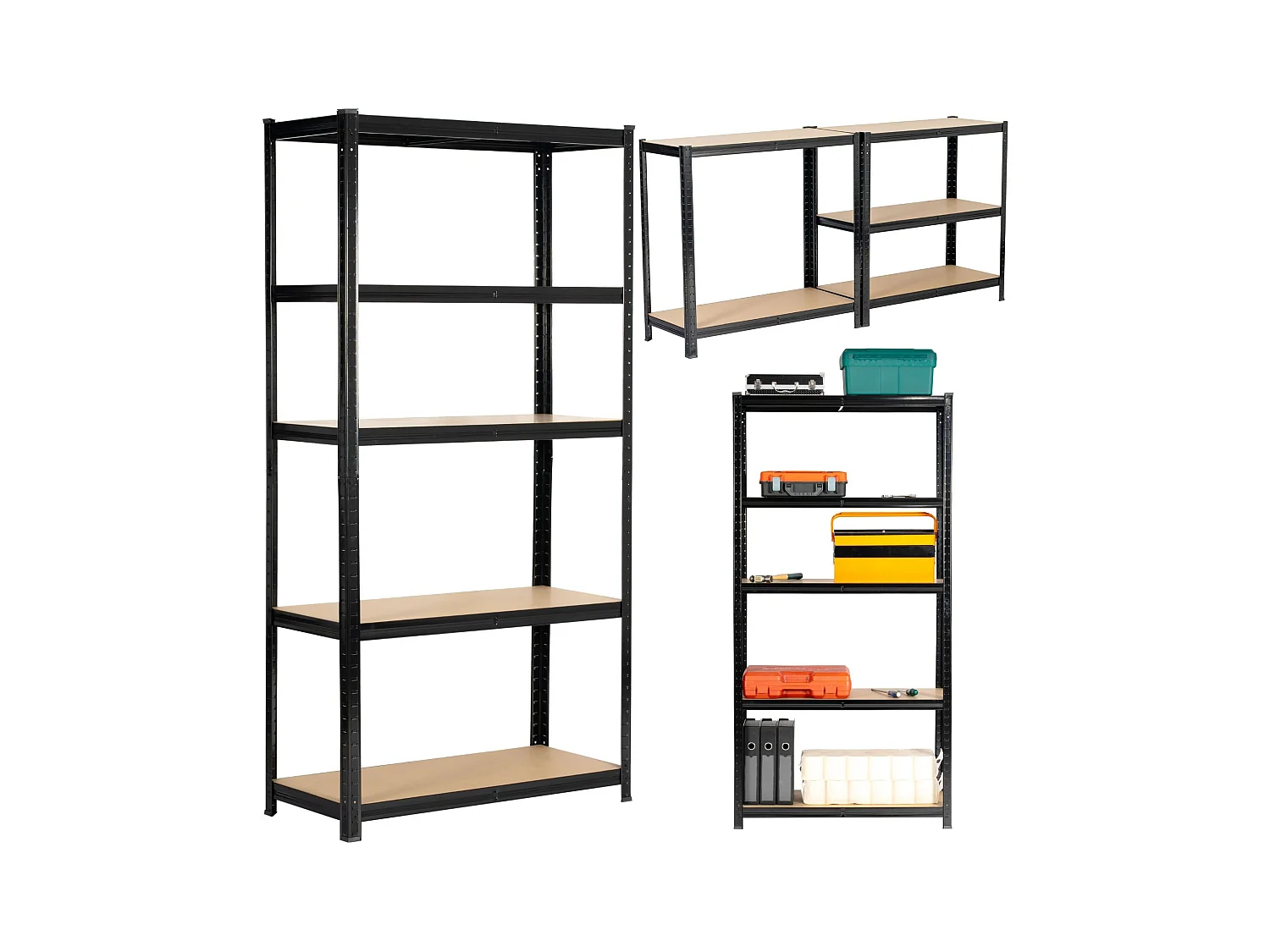 2x REGAŁ METALOWY 80x40x180 CZARNY