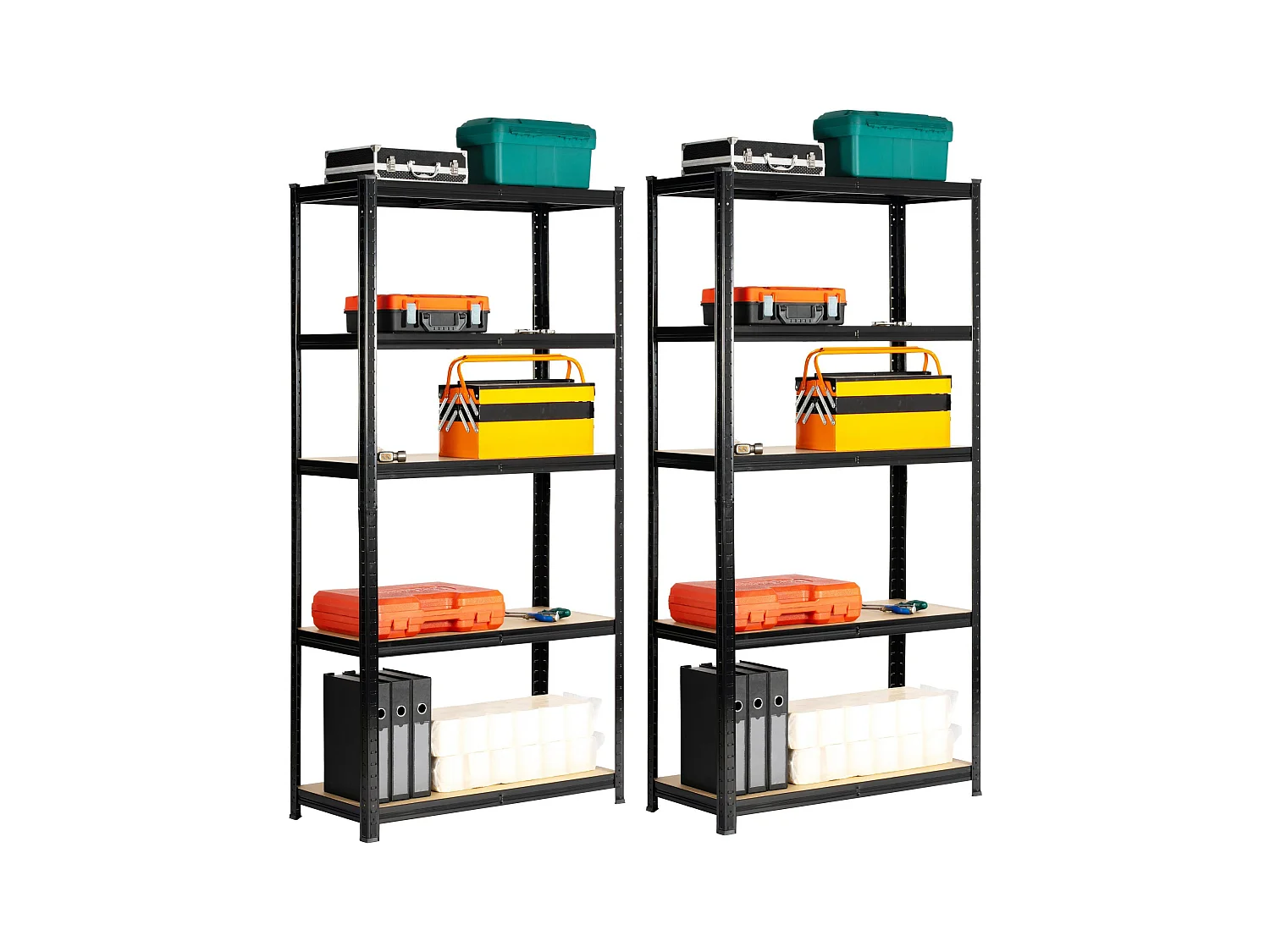 2x REGAŁ METALOWY 80x40x180 CZARNY