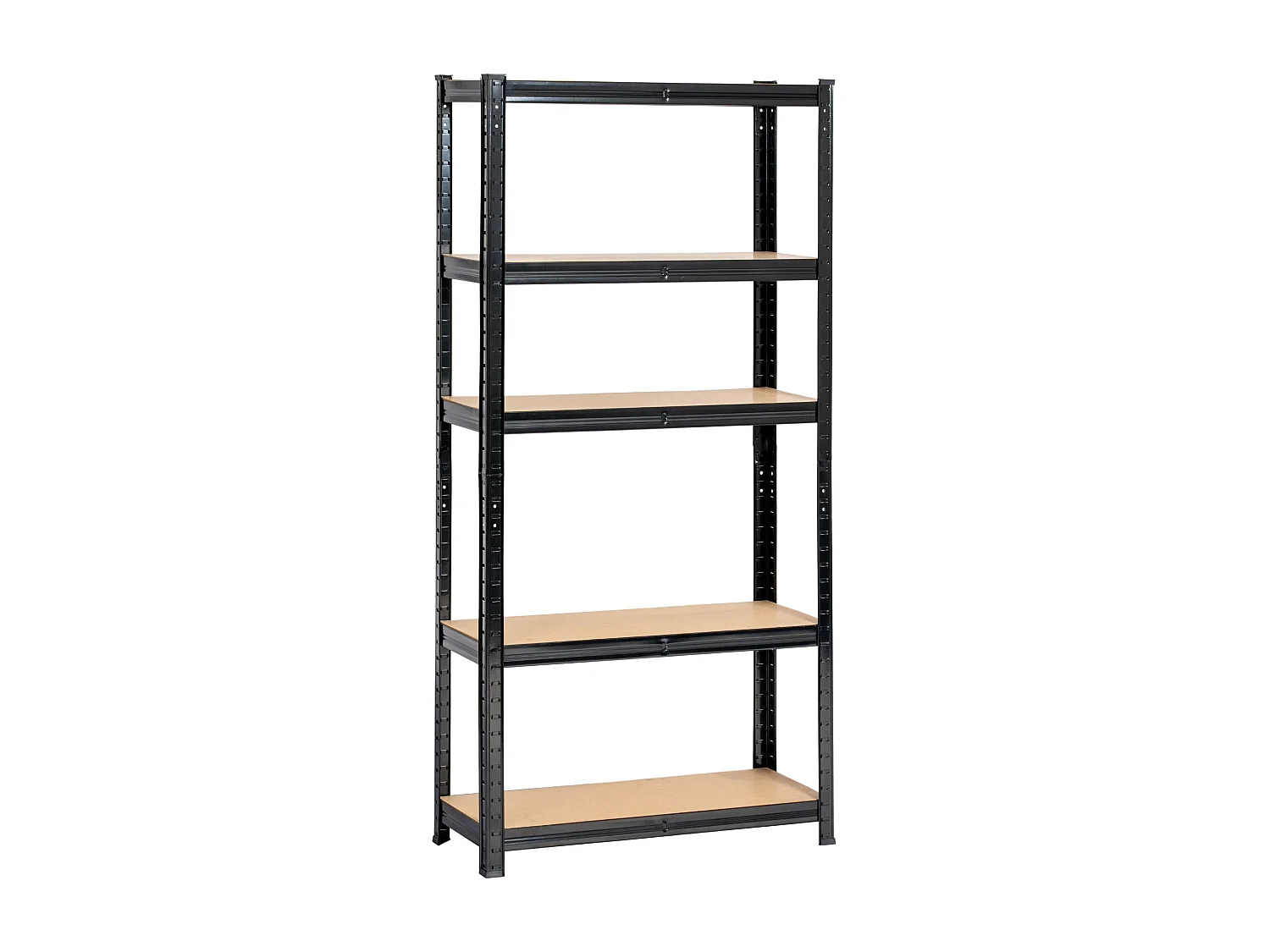 AKORD Scaffale garage in metallo  acciao nero 5 ripiani in colore legno per carichi fino a 875kg 70x30x154 cm