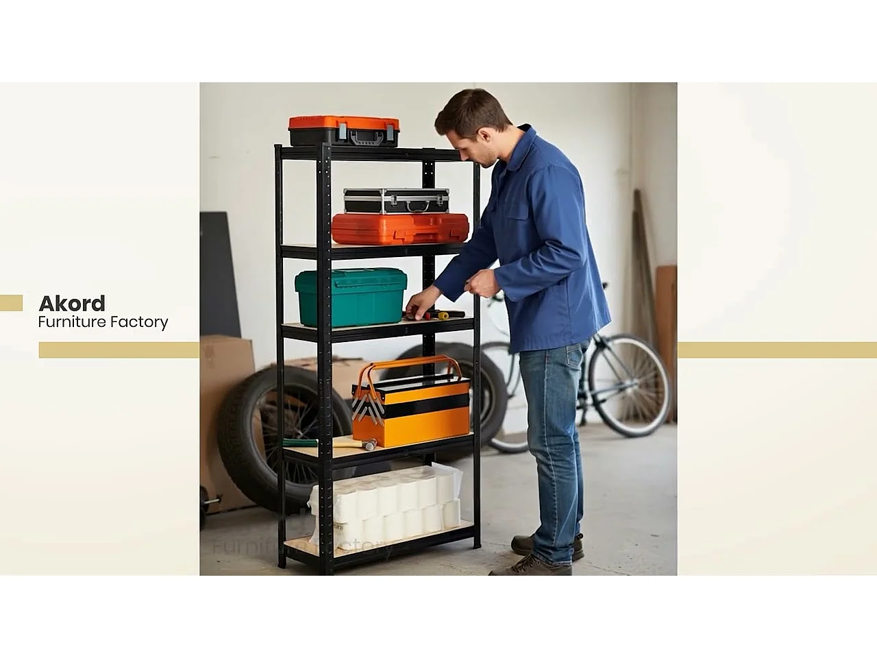 REGAŁ METALOWY 70x30x154 CZARNY